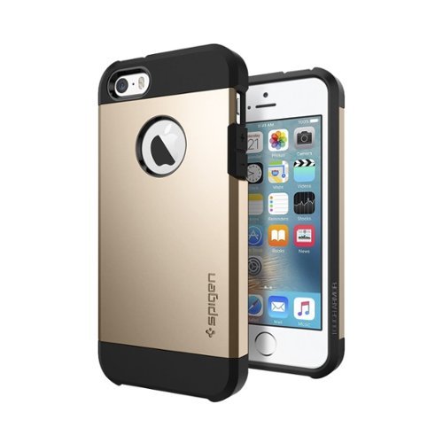 Spigen - Tough Armor Back Cover for Apple iPhone 5, 5s and SE - Champagne gold-Front_Standard 