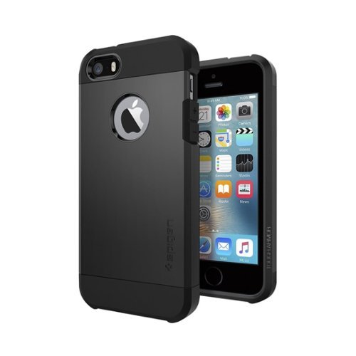 Spigen - Tough Armor Case for Apple® iPhone® 5, 5s and SE - Black-Front_Standard 