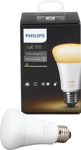  Philips - Hue White Ambiance A19 Wi-Fi Smart LED Bulb - White