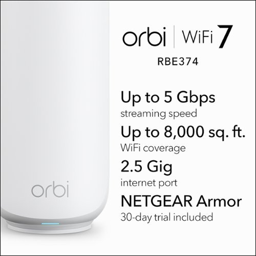 NETGEAR Orbi 370 Series BE5000 Dual-Band Mesh Wi-Fi 7 System (4-pack) - White WORLDWIDE DELIVERY