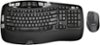 Logitech - MK570 Ergonomic Wireless Optical Comfort Wave Keyboard and Mouse - Black-Front_Standard