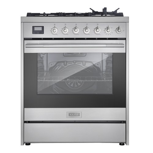 Empava - 30 in. Gas Range with 5 Sealed Burners, 5.0 Cu.Ft Convection Kitchen Oven - LP Convertible - Storage Drawer - Stainless Steel-Front_Standard 