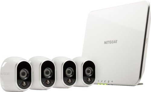  Arlo - Refurbished 4-Camera Indoor/Outdoor Wireless 720p Security Camera System - White