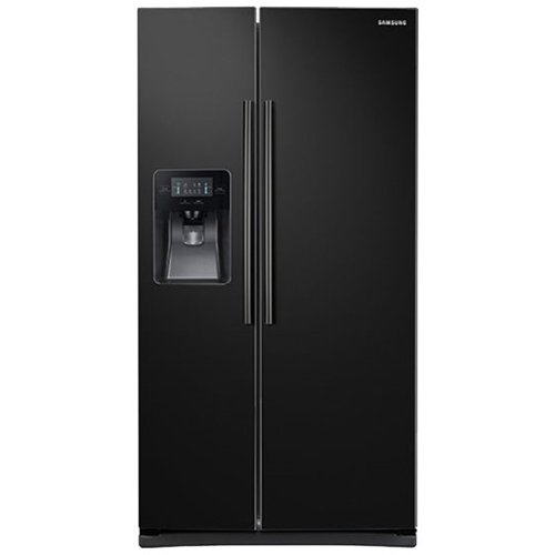  Samsung - 24.5 Cu. Ft. Side-by-Side Refrigerator with Thru-the-Door Ice and Water - Black