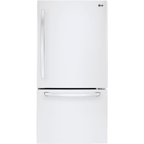 LG - 24.1 cu. ft Bottom-Freezer Refrigerator - Smooth White