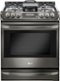 LG - 6.3 Cu. Ft. Self-Cleaning Slide-In Gas Range with ProBake Convection - Black stainless steel-Front_Standard 