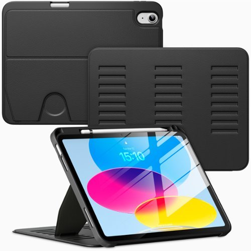 VIKESI - Magnetic Case for iPad 11" 2025 & 10.9" 10th/11th Gen, Shockproof, Pencil Holder, Auto Wake/Sleep, Multi-Angle Stand - Black-Front_Standard 
