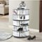 Kings Brand Furniture - 5-Tier Rotating Shoe Rack, 360° Revolving Lazy Susan Spinning Shoe Rack Tower Storage Organizer - White-Front_Standard