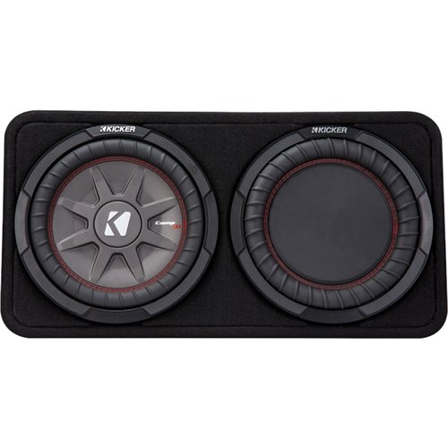 KICKER - CompRT 10" Dual-Voice-Coil 4-Ohm Loaded Subwoofer Enclosure - Black-Front_Standard 
