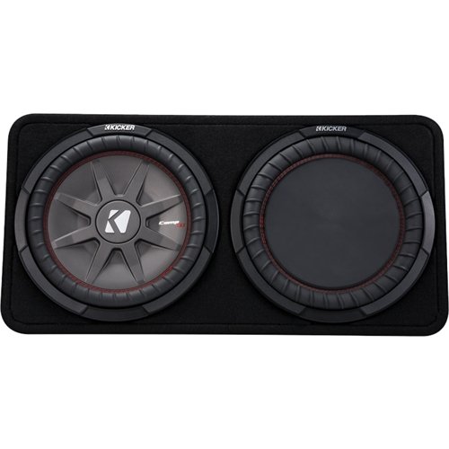 KICKER - CompRT 12" Dual-Voice-Coil 2-Ohm Loaded Subwoofer Enclosure - Black-Front_Standard 