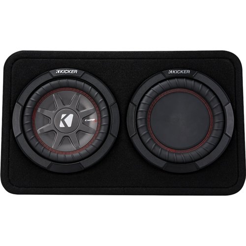 KICKER - CompRT 8" Dual-Voice-Coil 4-Ohm Loaded Subwoofer Enclosure - Black-Front_Standard 