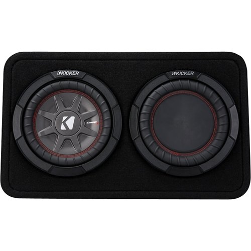 KICKER - CompRT 8" Dual-Voice-Coil 2-Ohm Loaded Subwoofer Enclosure - Black-Front_Standard 