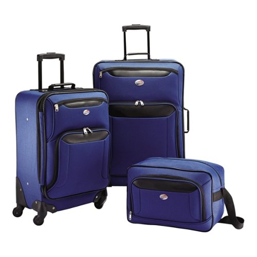 American Tourister - Brookfield Luggage Set - Navy black-Front_Standard 