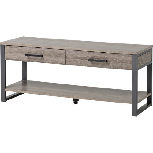 Homestar - 2-Drawer 1-Shelf entry way bench - warm reclaimed wood-Left_Standard 