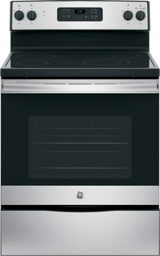 GE - 5.3 Cu. Ft. Freestanding Electric Range with Manual Cleaning - Stainless steel