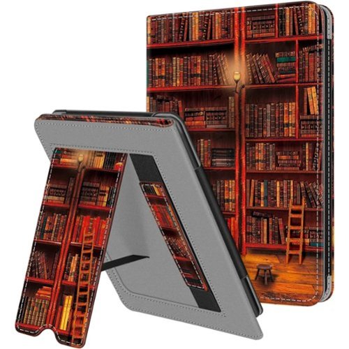 Kitcheniva - PU Leather Stand Case For 6 Inch All New Kindle 11th Gen 2024 2022 - Brown Library-Front_Standard 