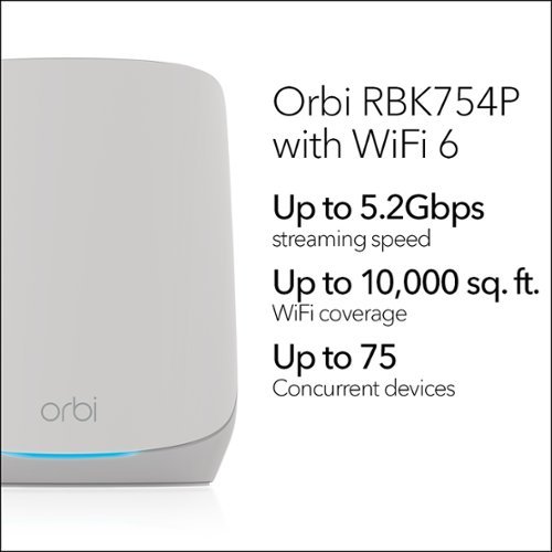 NETGEAR Orbi 750 Series AX5200 Tri-Band Mesh Wi-Fi 6 System (4-pack) - White WORLDWIDE DELIVERY
