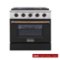 Kucht - 30 in. 4.2 cu. ft. Natural Gas Range with Sealed Burners and Convection Oven in Black with Gold Accents - Black/Gold-Front_Standard
