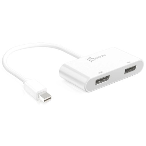 j5create - mini DisplayPort to Dual DisplayPort Adapter - White-Angle_Standard 