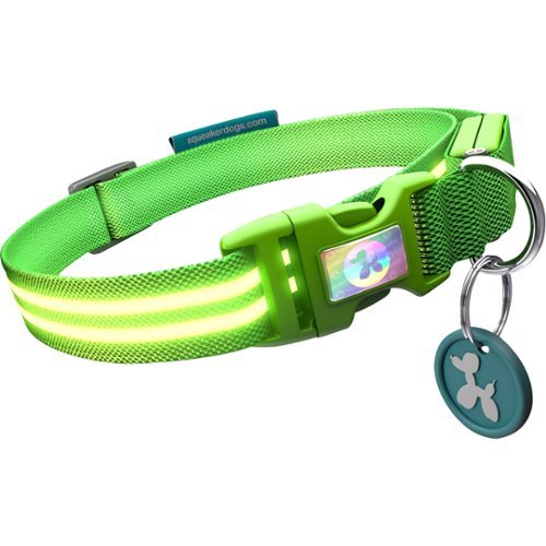 Squeaker - Poochlight Light Up Flashing Collar (Medium) - Green Gremlin