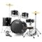 VEVOR - Adult Drum Set, 5-Piece, 22 inches Complete Full Size Drum Kit with Bass Toms Snare Floor Drum Adjustable Throne Stands - Black-Front_Standard