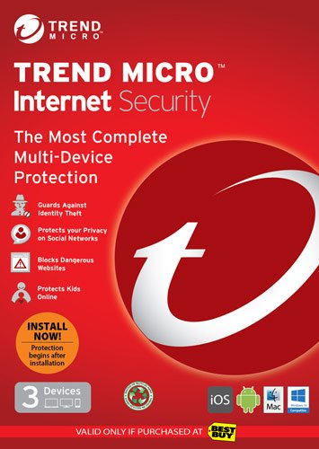  Trend Micro Internet Security 2016 - 3-User - Mac OS, Windows