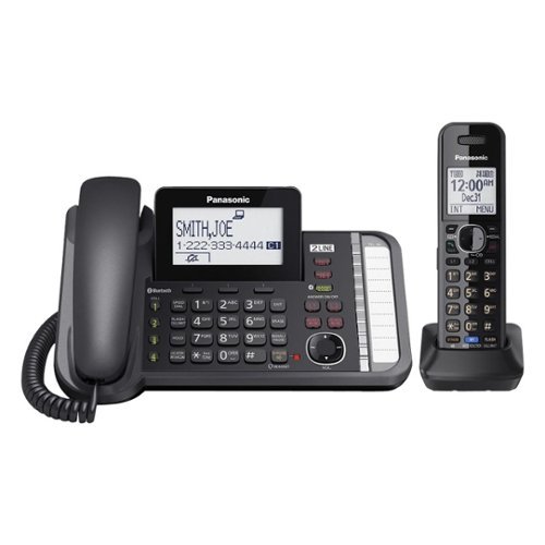 Panasonic - KX-TG9581B DECT 6.0 Expandable Cordless Phone System with Digital Answering System - Black