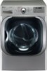 LG - 9.0 Cu. Ft. Electric Dryer with Steam and Sensor Dry - Graphite Steel-Front_Standard