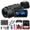 Sony - FDR-AX43 UHD 4K Handycam Camcorder + 64GB Memory Card + Bag + More - Black-Front_Standard