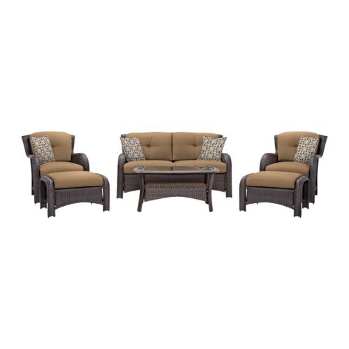 Hanover - Strathmere 6-Piece Lounge Set - Brown/Canvas Cork-Front_Standard 