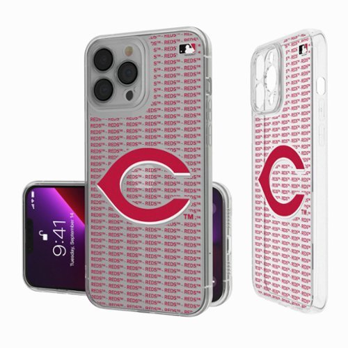 Keyscaper - MLB - Cincinnati Reds Text Backdrop Clear iPhone Case - 13 mini - Multicolor-Front_Standard 