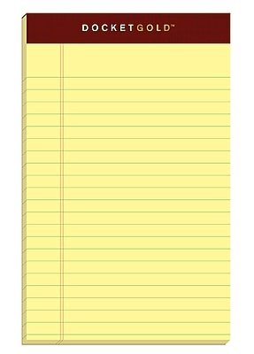 TOPS - Docket Gold Notepads, 5" x 8", 50 Sheets/Pad, 12 Pads/Pack - Canary