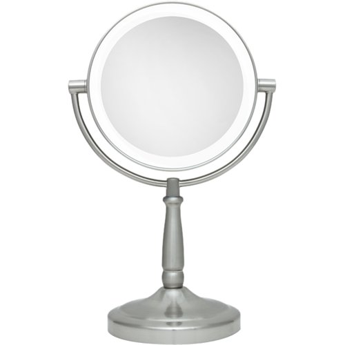  Zadro - Cordless Dual-Sided LED Lighted Vanity Mirror - Satin Nickel