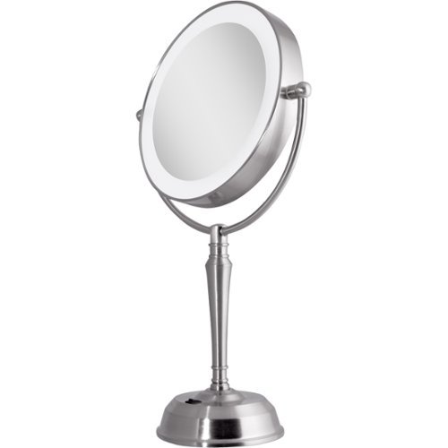  Zadro - LED Lighted Vanity Mirror with Rechargeable Battery &amp; USB Port - Satin Nickel