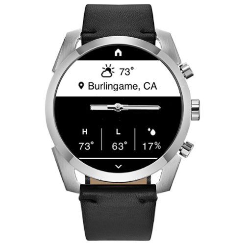 Citizen CZ Smart Unisex Hybrid 42.5mm Stainless Steel Smartwatch with Black Leather Strap - Silver WHERE TO BUY