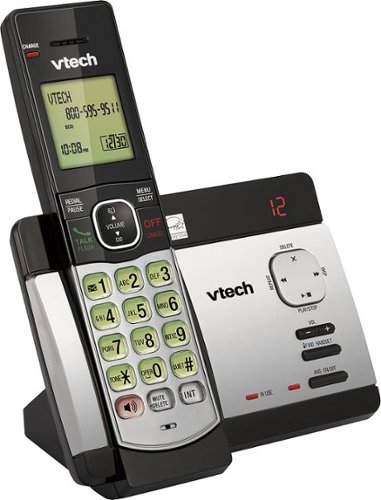VTech - CS5129 DECT 6.0 Expandable Cordless Phone System with Digital Answering System - Black; Silver