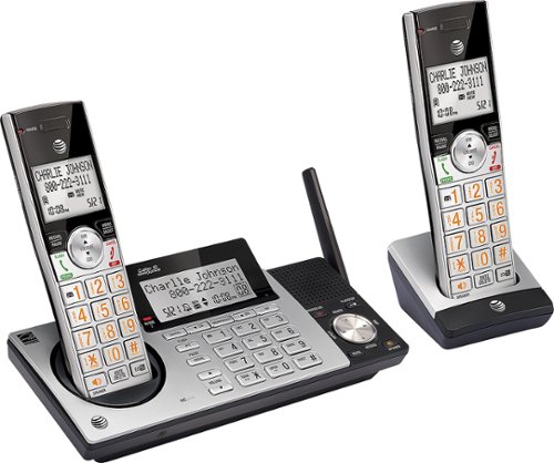  AT&amp;T - CL83215 DECT 6.0 Expandable Cordless Phone System with Digital Answering System - Silver/black