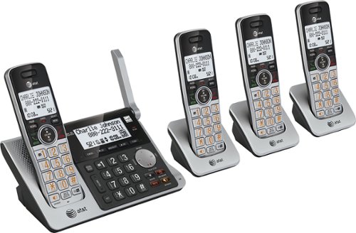  AT&amp;T - CL83484 DECT 6.0 Expandable Cordless Phone System with Digital Answering System - Silver/black