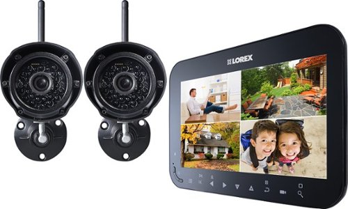  Lorex - 4-Channel, 2-Camera Indoor/Outdoor Wireless Security System - Black