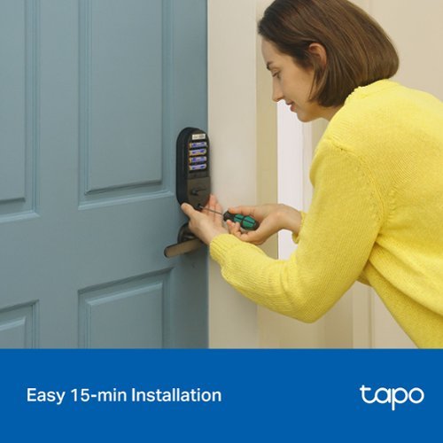 TP-Link Tapo DL100 Smart Wi-Fi Deadbolt Door Lock – Keyless Tactile Buttons, App-Controlled Custom Access, Fits Standard Doors - Black BUY IN EUROPE