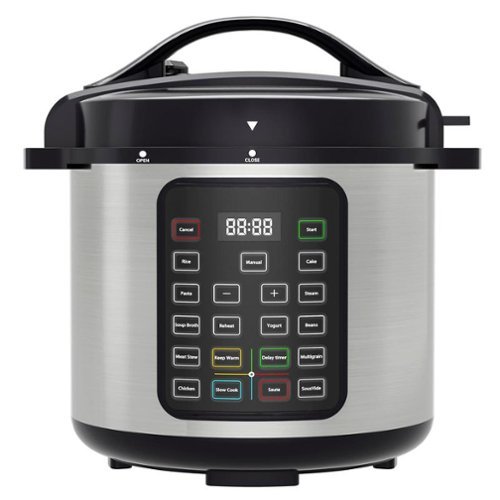 Sweet - 8QT Electric Pressure Cooker, 12-in-1 Stainless Steel Multi-Cooker with Digital Display - Silver-Front_Standard 