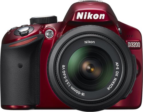  Nikon - D3200 DSLR Camera with 18-55mm VR Lens - Red