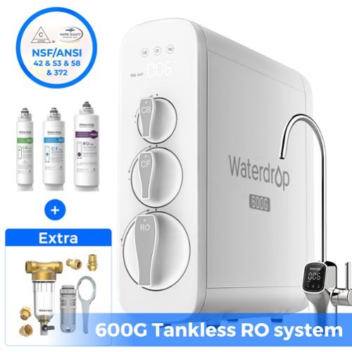 Waterdrop - G3P600 Reverse Osmosis System Extra WD-RPFK-1 Spin Down Sediment Filter - White-Front_Standard 