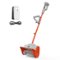 Litheli - Electric Snow Shovel Cordless 20V, Lightweight Battery Powered Snow Blower with 4.0Ah Battery - White & Orange-Front_Standard