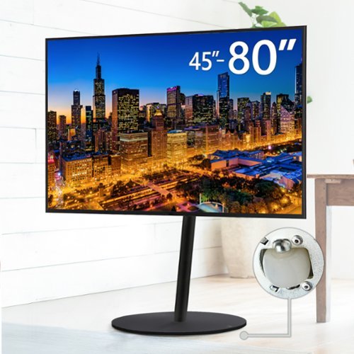 WALL - SevenStand A2 Large Type – Rolling TV Stand for 45–80 Inch TVs, for Living Room and Bedroom, Japan-Engineered Design - Satin Black-Front_Standard 