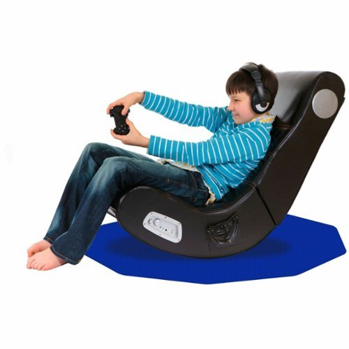 Floortex - 9-Sided Polycarbonate Gaming Chair Mat for Carpet 38 x 39 inches - Blue-Front_Standard 