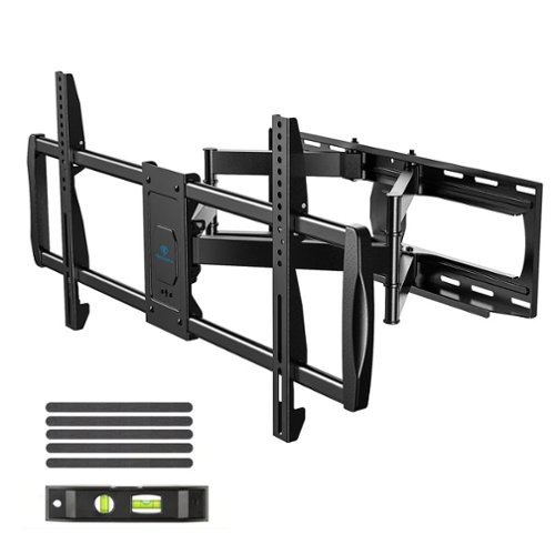 Perlesmith - Full Motion Articulating TV Wall Mount for 42"-90" Flat Screen TVs, 150lbs Capacity - Black-Front_Standard 