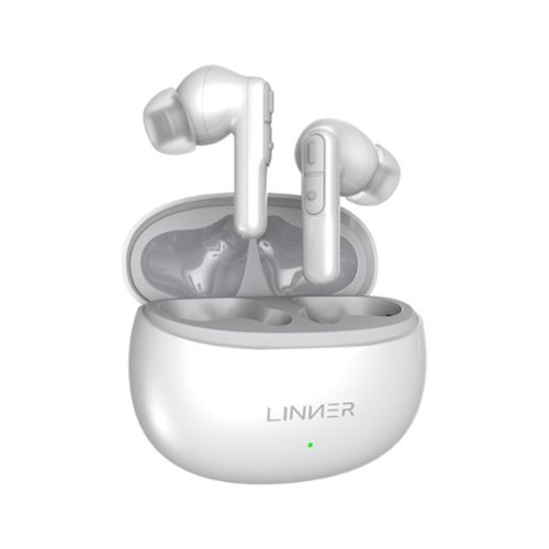 LINNER - Nova Lite Bluetooth Hearing Aids with Noise Canceling and Volume Control - White-Front_Standard 
