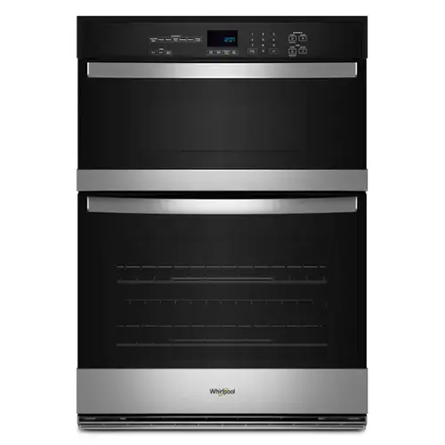 Front. Whirlpool - Whirlpool - 6.4 Total Cu. Ft. Combo Self-Cleaning Wall Oven .- Stainless Steel - Stainless Steel.