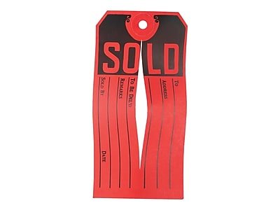 Avery - 4.75" Sold Tags, Black/ 500 (15161) - Red